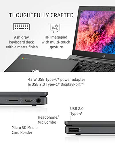 HP Chromebook 11.6-inch Laptop, MediaTek MT8183, MediaTek Integrated Graphics, 4 GB RAM, 32 GB eMMC Storage, Chrome (11a-na0010nr, Ash Gray) (Renewed) | The Storepaperoomates Retail Market - Fast Affordable Shopping