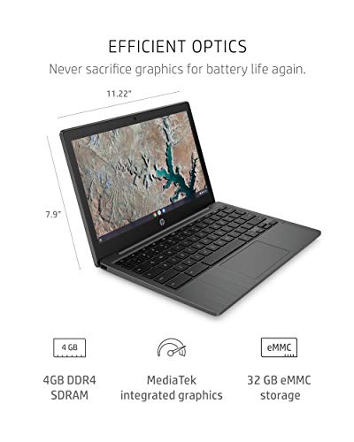 HP Chromebook 11.6-inch Laptop, MediaTek MT8183, MediaTek Integrated Graphics, 4 GB RAM, 32 GB eMMC Storage, Chrome (11a-na0010nr, Ash Gray) (Renewed) | The Storepaperoomates Retail Market - Fast Affordable Shopping