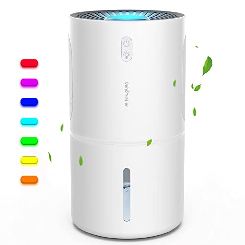 Dehumidifiers, AIUSEVO 27oz Dehumidifier, Small Dehumidifiers for Home Ultra Quiet with Colorful LED Light, 2 Speeds, Auto-Off, Safe Dehumidifier for Bedroom Bathroom Closet RV (280 sq ft)