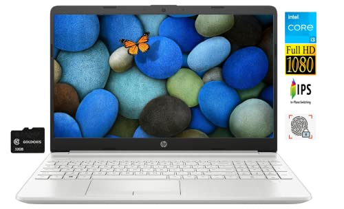 HP 15 Business Laptop Computer 15.6″ FHD IPS, 11th Intel Core i3-1115G4 up to 4.1GHz (Beats i5-10210Y) 16GB RAM 512GB PCle SSD, Fingerprint USB-C WiFi5 Webcam Bluetooth, Win10S Silver,Goldoxis Card