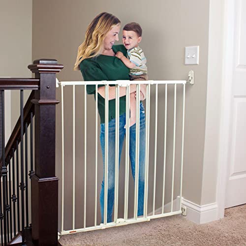 Toddleroo by North States Tall Easy Swing & Lock Baby Gate Series 2: Easy one-Handed Operation Security Latch. Hardware Mount. Fits Openings 28.68″ – 47.85″ Wide (36″ Tall, Warm White)