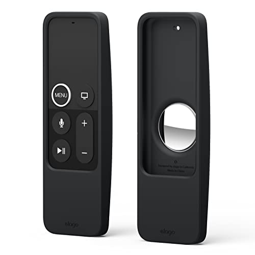 elago R5 Locator Case Compatible with Apple TV Siri Remote 1st Generation and Compatible with AirTag – Lanyard Included, Heavy Shock Absorption, Drop Protection, Full Access to All Functions [Black]