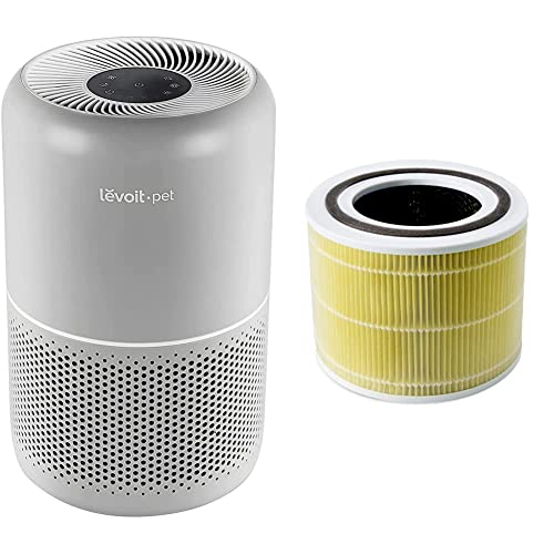 LEVOIT Air Purifier & Air Purifier Pet Allergy Replacement Filter, 3-in-1 True HEPA, High-Efficiency Activated Carbon, Core 300-RF-PA, 1 Pack, Yellow