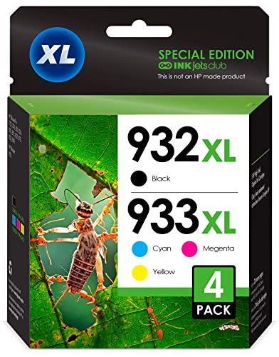 5-Star Compatible Ink Cartridge Replacement for HP 932XL 933XL 4 Pack Ink Cartridges. Works Well with HP Officejet 7612 7610 7110 6700 6600 6100 Printers. Black, Cyan, Magenta, Yellow.