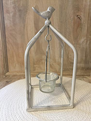 N?A French Country Shabby Cottage Chic Bird CAGE Candle Holder Lantern Stand Home and Garden Ornament