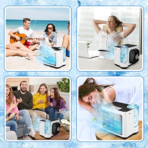 Portable Air Cooler Fan, Rechargeable Personal Mini Air Conditioner with 3 Wind Speeds,Evaporative Portable Desk Cooler Fan for Bedroom, Office, Dorm, Car, Camping Tent | The Storepaperoomates Retail Market - Fast Affordable Shopping