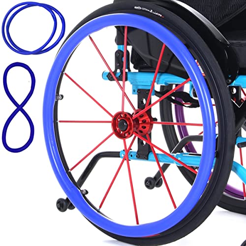 BDHXWCN 1 Pair Wheelchair Push Rim Covers, 22/24 Inch Non-Slip Wear-Resistant Silicone Hand Push Cover Rear Wheel Push Ring Protective Cover, Use of 51-54cm Push Circle