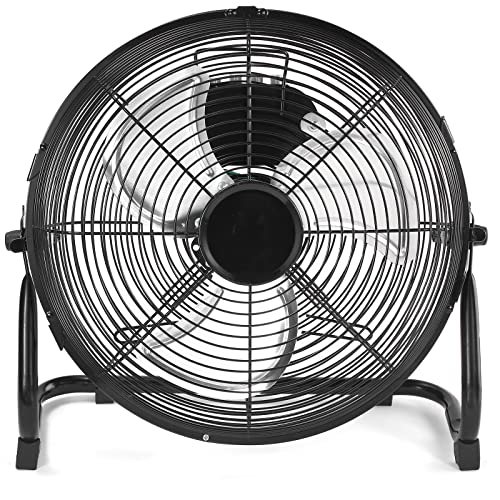 BREEZE LIVING 12 Inch 3-Speed High Velocity Heavy Duty Metal Industrial Floor Fans Oscillating Quiet for Home, Commercial, Residential, and Greenhouse Use, Outdoor/Indoor