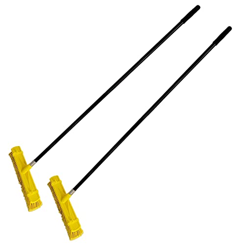 24″ Wide Professional Push Brooms (2 Pack) Multi Surface Heavy Duty Industrial Surface Sweeper Brush with Stiff Bristle Insert Warehouse & Contractors, Lawn & Garden, Indoor & Outdoor – Commercial