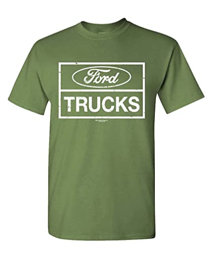 Ford Trucks Distressed Logo – Unisex T-Shirt (Large, Military)