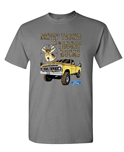 Ford Driving Trucks TAGGIN’ Bucks – Unisex T-Shirt (3XL, Charcoal)