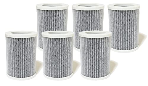 Nispira 3-in-1 True HEPA with Activated Carbon Replacement Filters Compatible with Pure Enrichment Purezone Portable Mini Air Purifier (PEPERSAP), 6 Packs