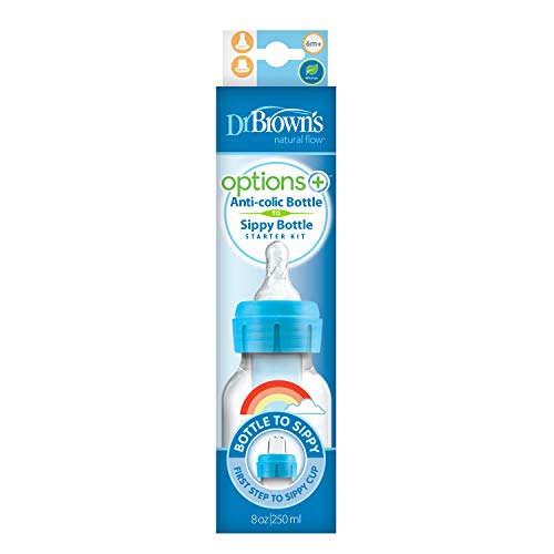 Dr. Brown’s Natural Flow® Anti-Colic Options+™ Narrow Sippy Bottle Starter Kit, 8oz/250mL, with Level 3 Medium-Fast Flow Nipple and 100% Silicone Soft Sippy Spout, 3 Pack, Green, Blue, & Pink, 6m+ | The Storepaperoomates Retail Market - Fast Affordable Shopping
