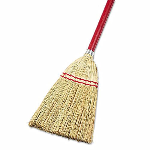 Cdeir Lobby/Toy Broom Corn Fiber Bristles 39″ Wood Handle Red/Yellow Abin Brooms for Floor Cleaning Household Cleaning Tools Push Broom Outdoor Indoor Broom Sweeper Broom Hand Broom Kitchen Broom