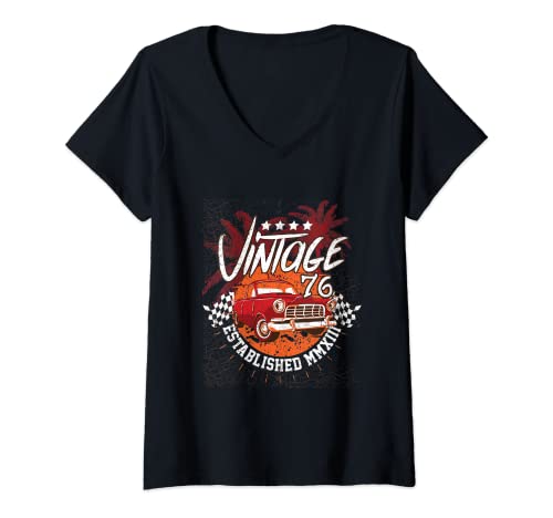 Womens Car – Hot Rod Classic Vintage Car V-Neck T-Shirt