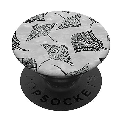 Black and White Tribal Stingrays PopSockets Swappable PopGrip