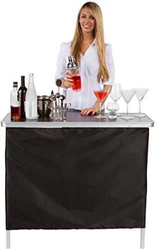 Trademark Innovations Portable Bar Table – Carrying Case Included –