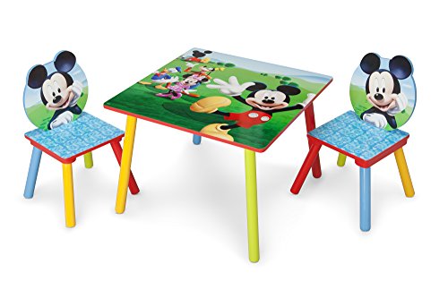 Delta Children Kids Table and Chair Set (2 Chairs Included) – Ideal for Arts & Crafts, Snack Time, Homeschooling, Homework & More, Greenguard Gold Certified, Disney Mickey Mouse