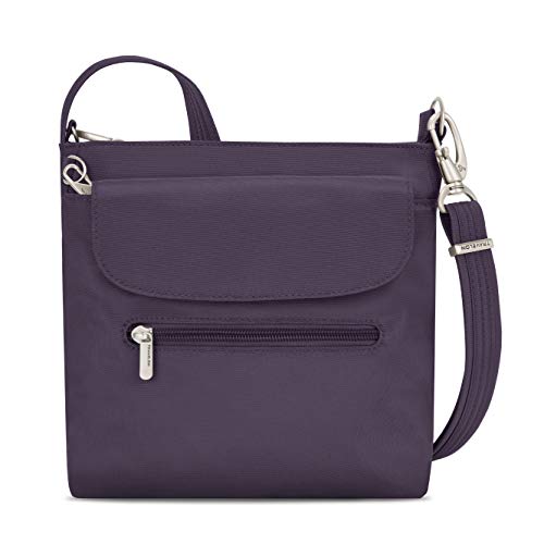 Travelon Women’s Anti-Theft Classic Mini Shoulder Bag Sling Tote, Purple, One Size