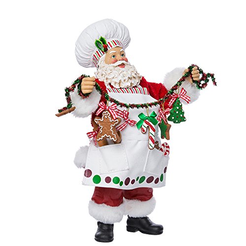 Kurt Adler Fabriche Christmas Chef Santa Figurine, 12-Inch