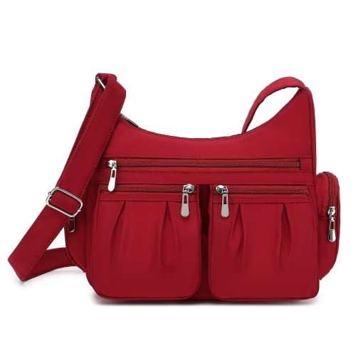 Scarleton Handbags for Women, Crossbody Bags for Women, Shoulder Bag, Nylon Purses for Women with Multi Pockets, H140720 – Red