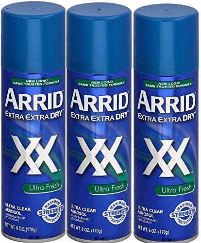 ARRID XX Ultra Clear Anti-Perspirant Deodorant Spray, Ultra Fresh, 6 Ounce (Pack of 3)