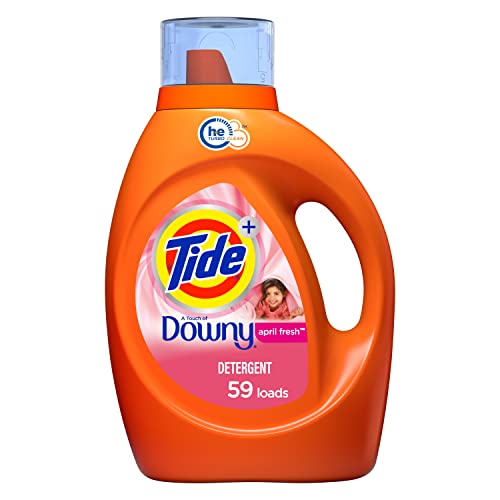 Tide with Downy Laundry Detergent Liquid Soap, High Efficiency (HE), April Fresh Scent, 59 Loads (92 Fl Oz)