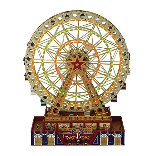 Mr. Christmas World’s Fair Grand Ferris Wheel Musical Animated Indoor Christmas Decoration, 15 Inch, Gold