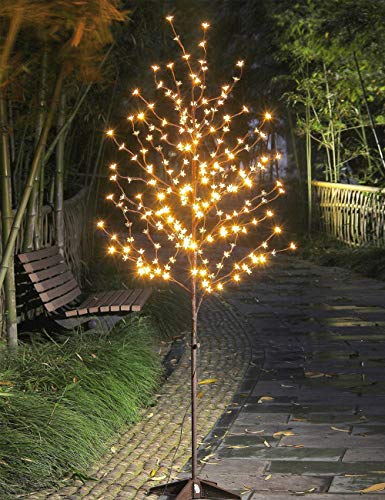 Lightshare 6.5FT 208 LED Cherry Blossom Tree, Lighted Artificial Tree for Decoration Inside and Outside , Home Patio Wedding Festival Christmas Decor