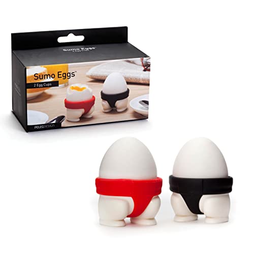 Sumo Eggs – Soft or Hard Boiled Egg Cup Holders (Set of 2) Sumo Design – Utensil Kitchen Decor by Peleg Design