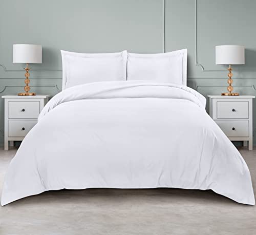 Utopia Bedding Duvet Cover Queen Size Set – 1 Duvet Cover with 2 Pillow Shams – 3 Pieces Comforter Cover with Zipper Closure – Ultra Soft Brushed Microfiber, 90 X 90 Inches (Queen, White)