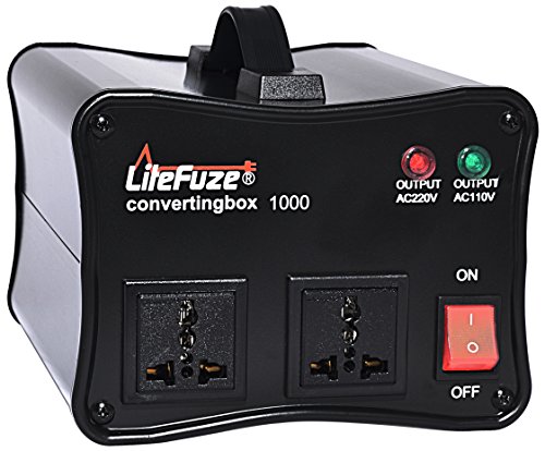LiteFuze convertingbox 1000-Black 1000 Watt Auto Voltage Converter Transformer – Light Weight – Step Up/Down [5-Years Warranty]