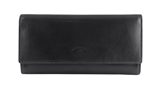 Mancini Leather Goods Inc Ladies’ RFID Trifold Wallet 7.5″ x4″ x 2″ Black