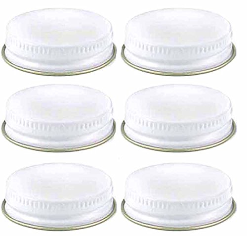 White Metal Growler Caps 38mm Fits Most 1/2 and 1 Gallon Jugs (6)