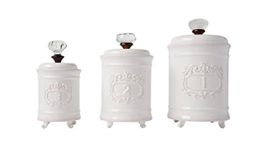 Mud Pie Kitchen Canister (Set of 3), White