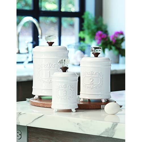 Mud Pie Kitchen Canister (Set of 3), White | The Storepaperoomates Retail Market - Fast Affordable Shopping