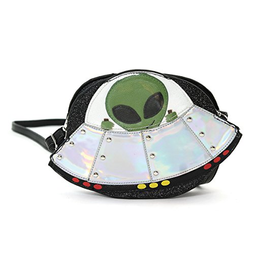 Sleepyville Critters UFO Alien Spaceship Crossbody Bag Purse