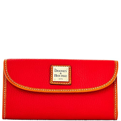 Dooney & Bourke Pebble Grain Continental Clutch Leather Red