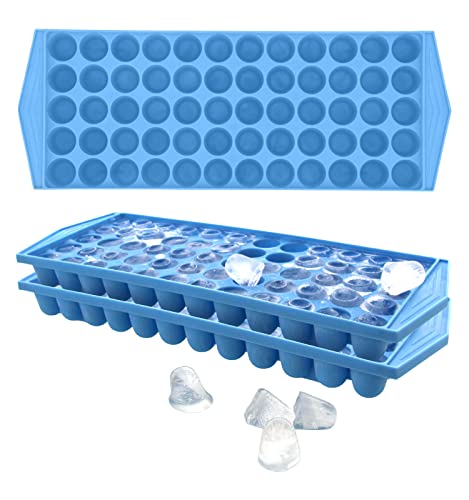 Arrow Small Ice Cube Trays for Freezer, 3 Pack – 60 Mini Cubes Per Tray, 180 Cubes Total – Made in the USA, BPA Free Plastic – Ideal Small Ice Cube Trays for Ice Coffee and Blenders – Blue