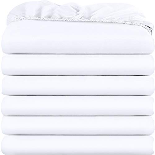 Utopia Bedding Queen Fitted Sheets – Bulk Pack of 6 Bottom Sheets – Soft Brushed Microfiber – Deep Pockets – Shrinkage & Fade Resistant – Easy Care (White)