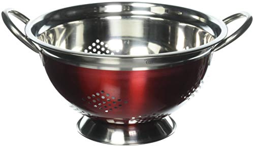Euro-Home Gorgeous 5 Quart Red Stainless Steel Colander, Multicolor