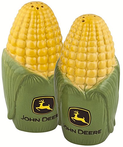 John Deere Stoneware Corn Cob Salt and Pepper Shaker Set Official Licensed