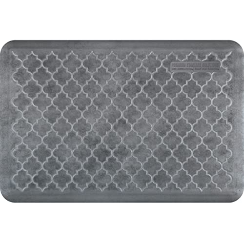 WellnessMats Trellis Collection Anti-Fatigue Floor Mat, Slate, 36 in. x 24 in. x ¾ in. Polyurethane – Ergonomic Support Pad for Home, Kitchen, Garage, Office Standing Desk – Water Resistant, Non-Slip,