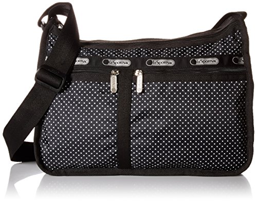 LeSportsac Deluxe Everyday Hand Shoulder Bag, Jet Set Pin Dot, One Size