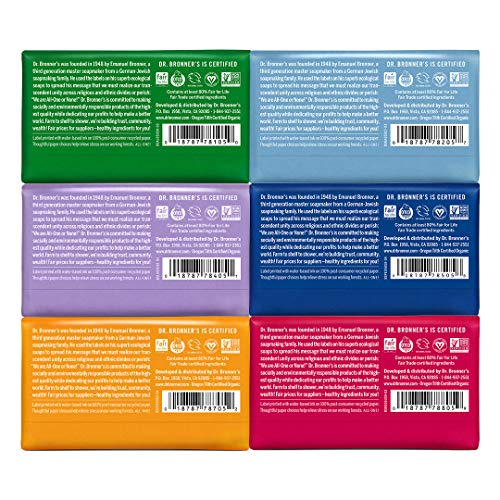 Dr. Bronner’s – Pure-Castile Bar Soap (5 Ounce Variety Gift Pack) Almond, Unscented, Lavender, Peppermint, Citrus, Rose – Made with Organic Oils, For Face, Body and Hair, Gentle and Moisturizing | The Storepaperoomates Retail Market - Fast Affordable Shopping