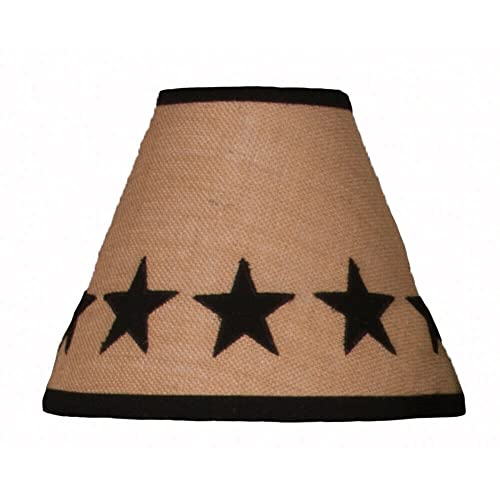 N?A Primitive Country Embroidered Black Star Vine Burlap Lamp Shade 10″ Home and Garden Ornament