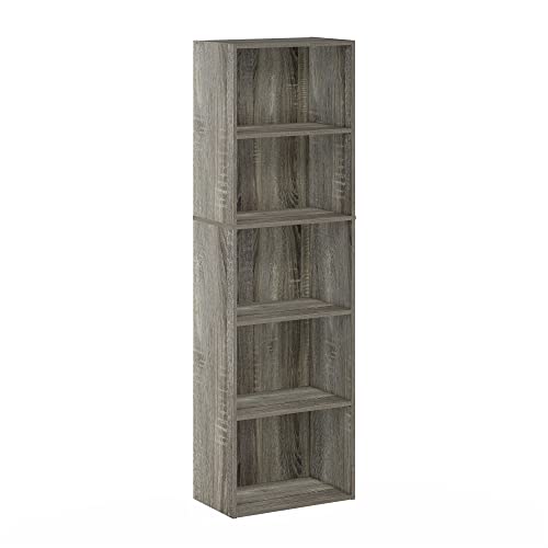 Furinno Luder Bookcase / Bookshelf / Storage Shelves, 5-Tier, French Oak