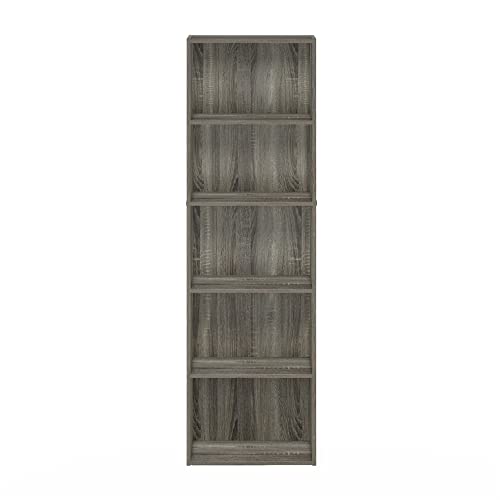 Furinno Luder Bookcase / Bookshelf / Storage Shelves, 5-Tier, French Oak | The Storepaperoomates Retail Market - Fast Affordable Shopping