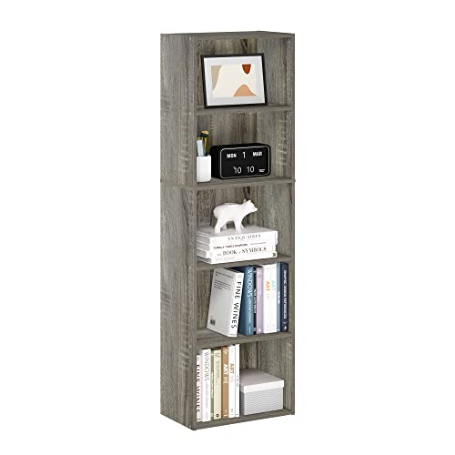 Furinno Luder Bookcase / Bookshelf / Storage Shelves, 5-Tier, French Oak | The Storepaperoomates Retail Market - Fast Affordable Shopping
