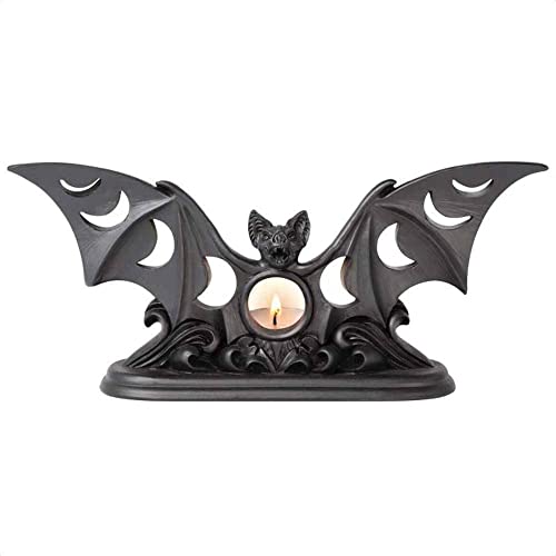 Alchemy LUNAECA Tea Light Holder Gothic Decorative Home Accessory, Bat Shaped Tealight Candle Holder for Home Office Garden